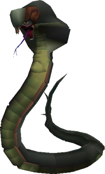 A 3D model of a large snake - the Midgar Zolom from Final Fantasy VII.