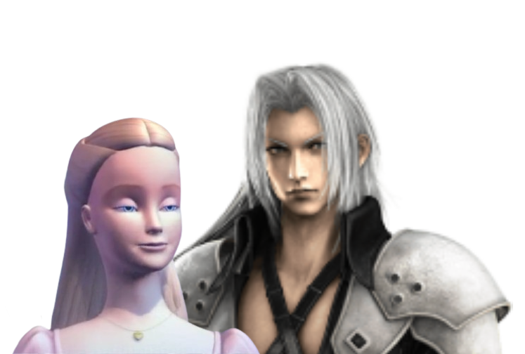 An image of Clara and Sephiroth standing together.