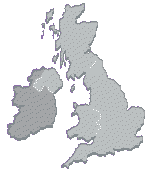 A dithered image of a map of the British Isles.