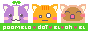 A website button with three cute animals.