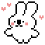 A pixel art animation of a smiling bunny bobbing up and down.
