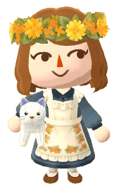 An Animal Crossing villager with blonde hair.