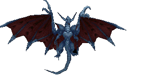An animated gif of a dark blue dragon flapping its wings.